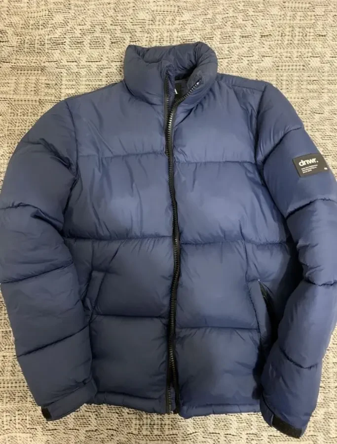 Куртка зимняя, курточка, пуховик мужская ZARA, зара, синего цвета