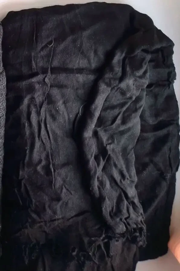 Черный платок длинный женский палантин демисезон, вискоза, вязаный