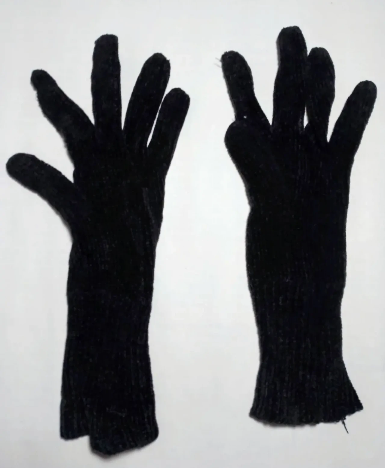 Перчатки 7 8 иксС черные женские демисезонные облегающие текстиль 2