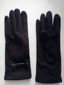 Перчатки 7 8 иксС черные женские демисезонные облегающие текстиль