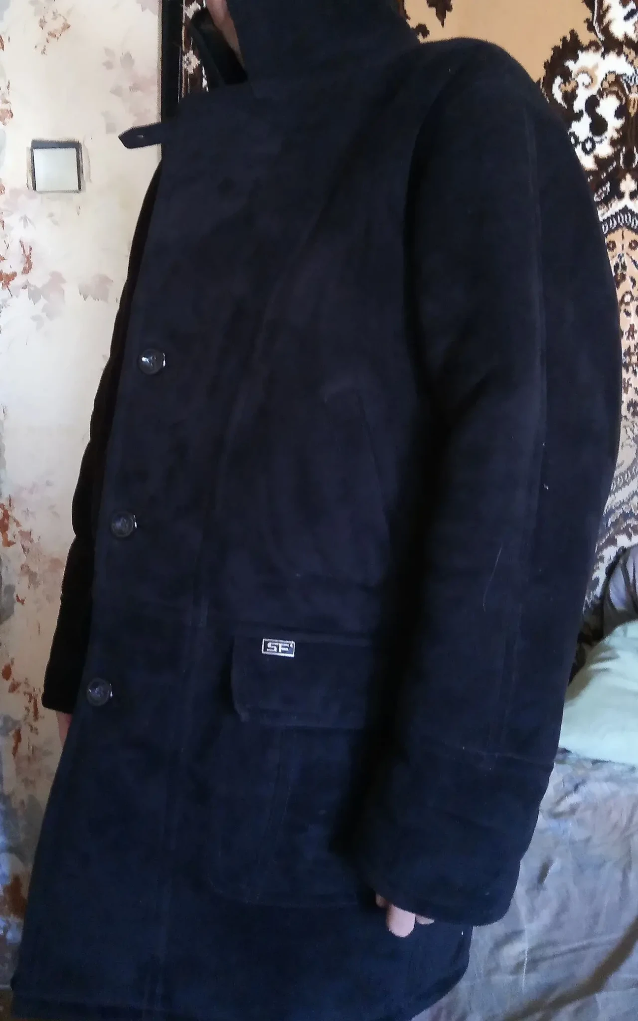 стильная мужская зимняя дубленка  большого размера XL54 2