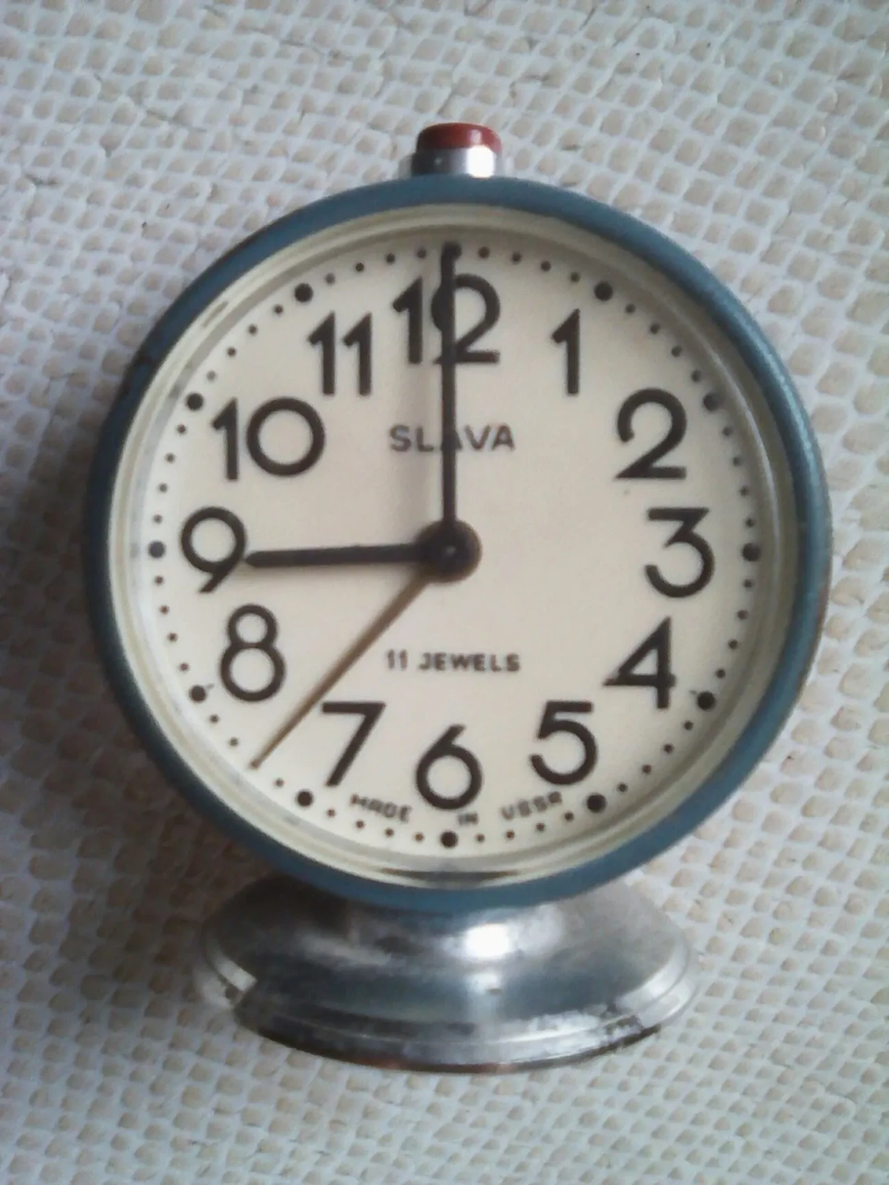 Мини Часы будильник Слава механика,Д-6.5см,советские,Не работают