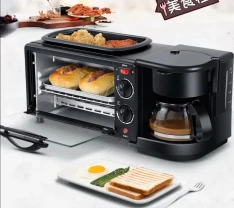 Электрическая машина для завтрака 3в1 печь кофеварка сковородка