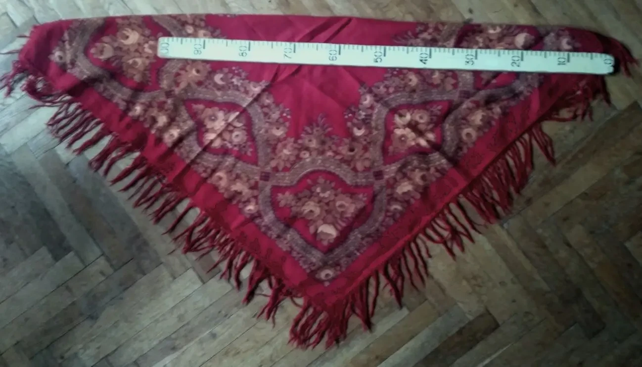 Платок хустка шаль шерстяной большой красивый, раритет 9