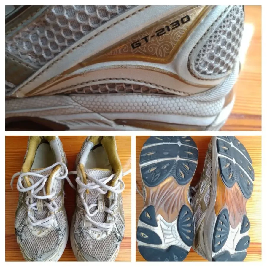 Кроссовки 40 26 белые сетка, шнурки, светоотражатели, для дачи, Asics 4