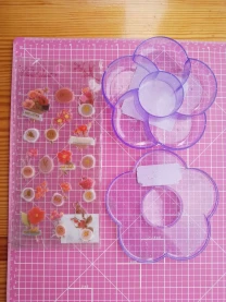 Цветы наклейки и коробочка цветок для мелочей для девочки