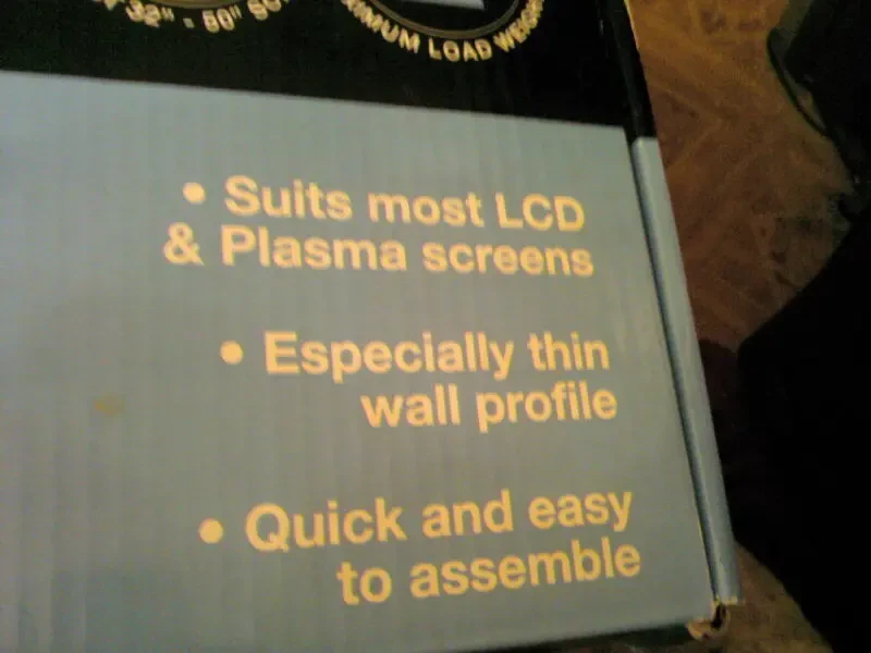 Элитный настенный ПЛОСКИЙ держатель для ТВ (ЖК/плазма), нов., в уп. 6