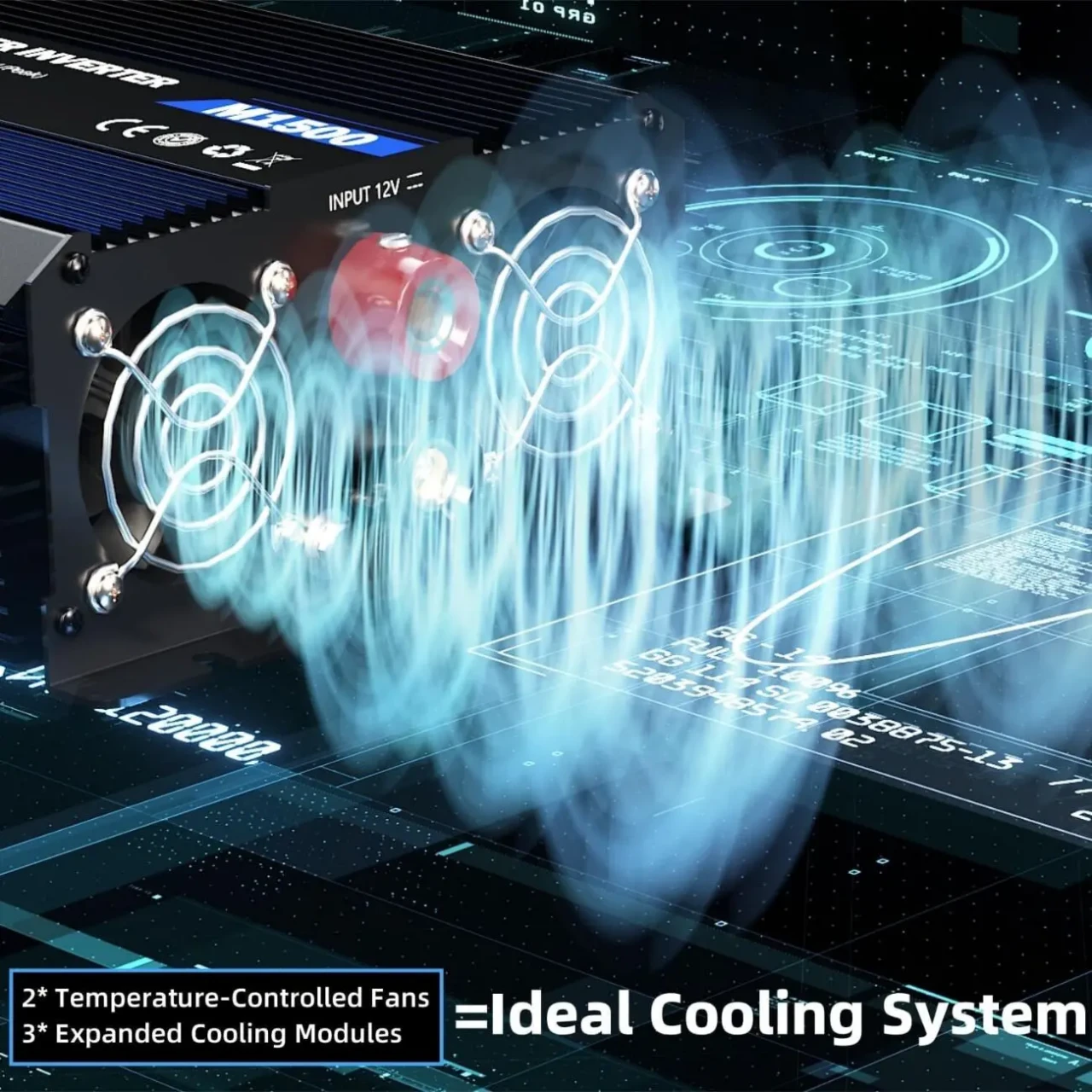 Якісний інвертор ERAYAK M1500 (8102U1) (1500/3000W, 12-220V) 5