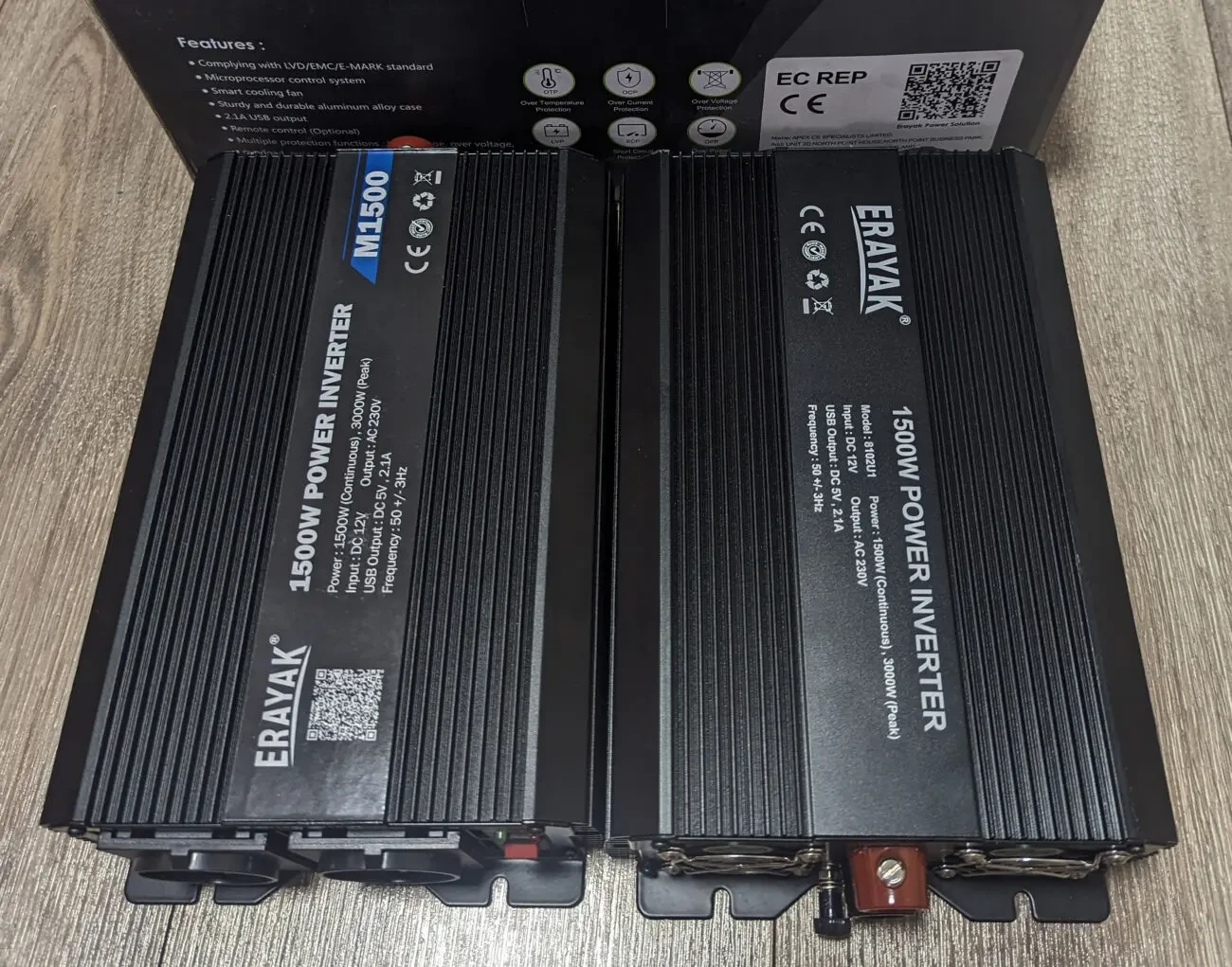 Якісний інвертор ERAYAK M1500 (8102U1) (1500/3000W, 12-220V) 2
