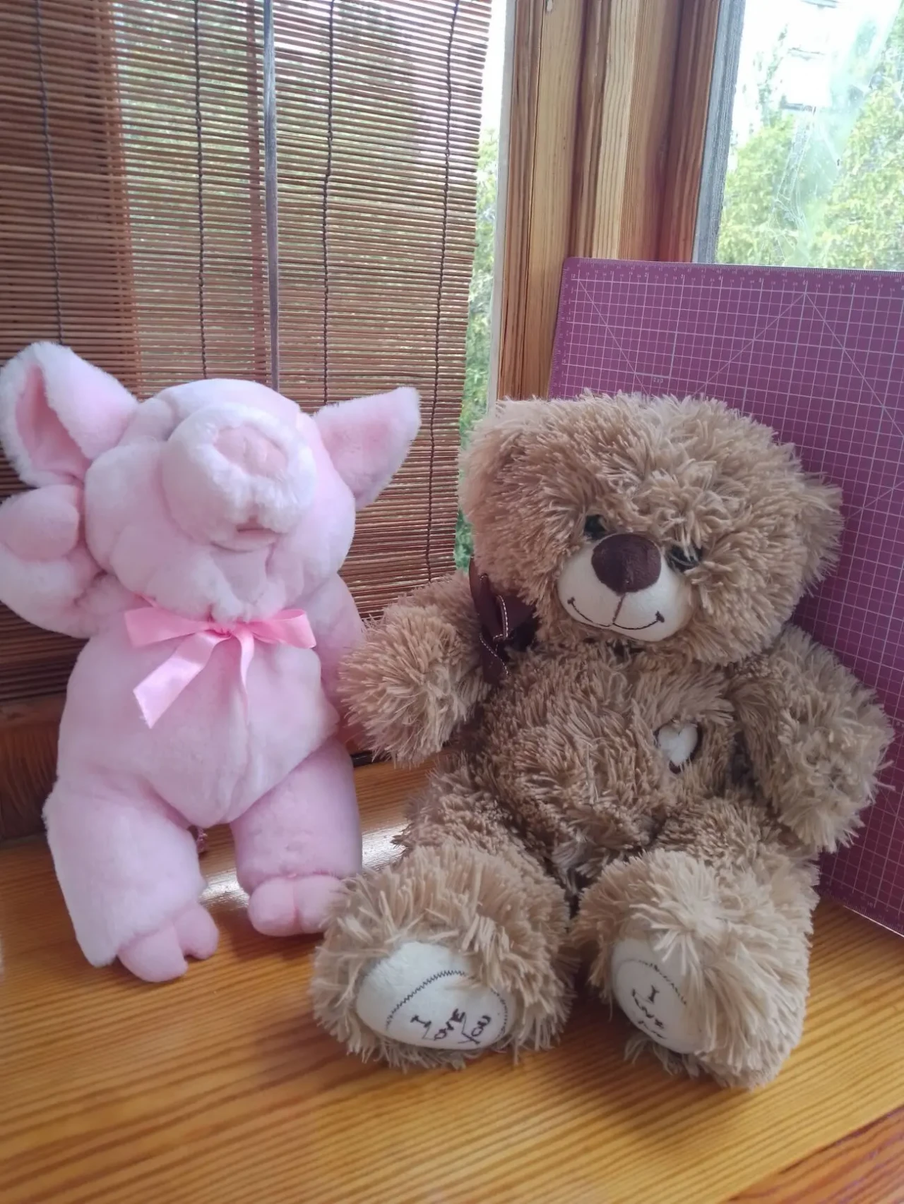 Мишка тедди коричневый, хрюшка свинка поросенок розовая игрушка