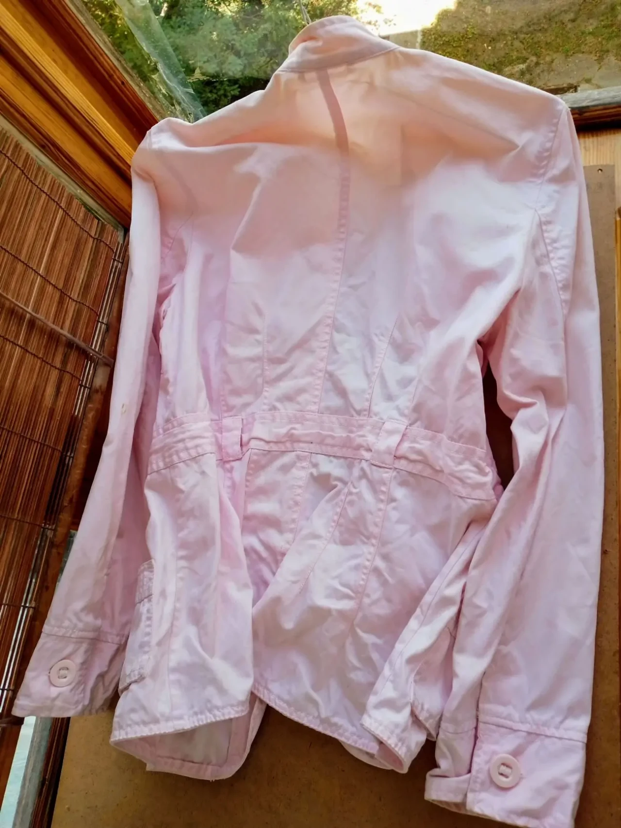 Жакет курточка с 10 розовый коттон лето однослойный карманы пуговицы 3