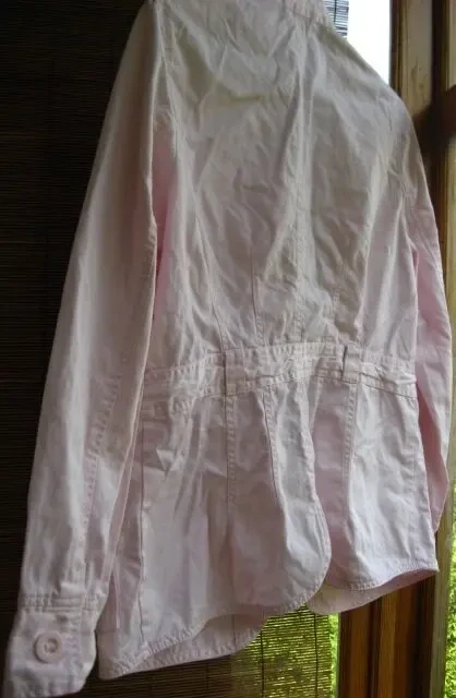 Жакет курточка с 10 розовый коттон лето однослойный карманы пуговицы 4