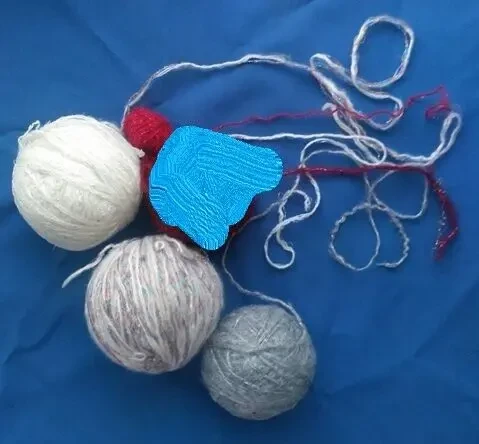 Пряжа ассорти цветов с люрекс нитью Вес 134 гр For Hand Made, руко 10