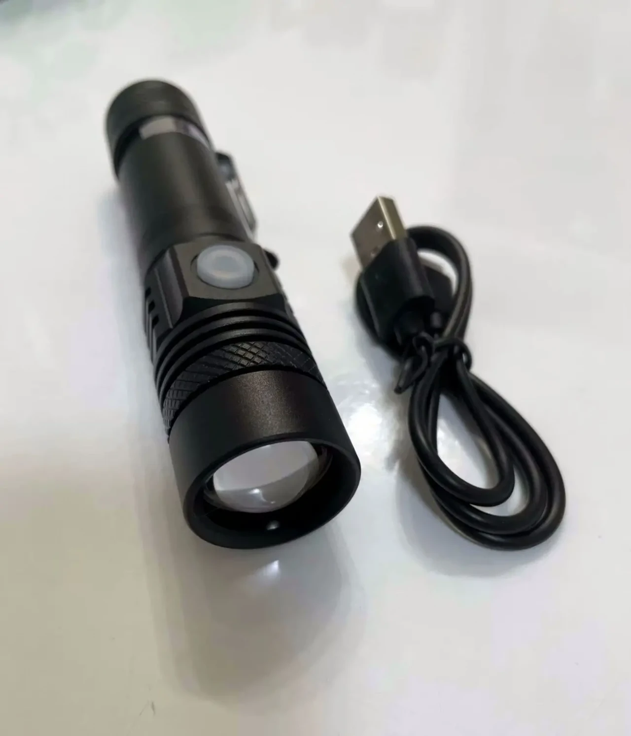 Мощный светодиодный фонарь T6 с зумом, фонарик для кемпинга 8