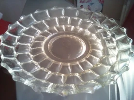 Блюдо СОТЫ стекло советское 30см