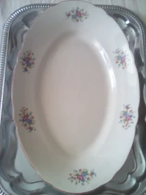 Блюдо фарфор овальное,1959 год,Коростень