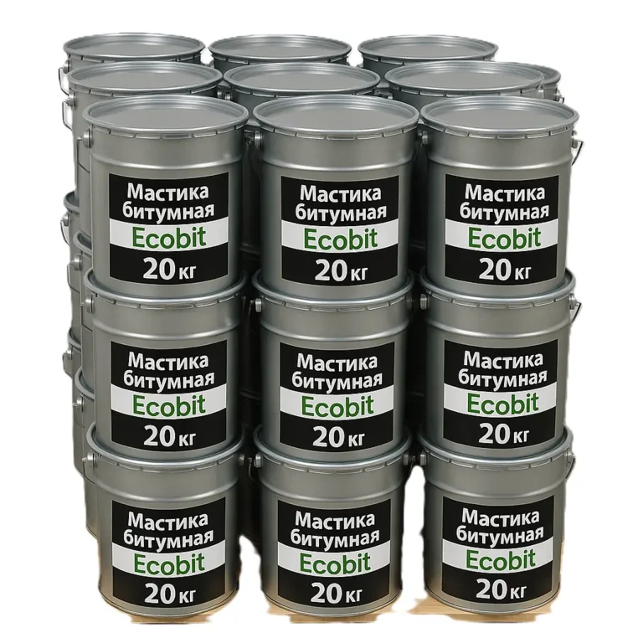 Мастика Битумная Фундаментная Ecobit ведро 10, 0 кг ДСТУ Б В.2.7-108 3