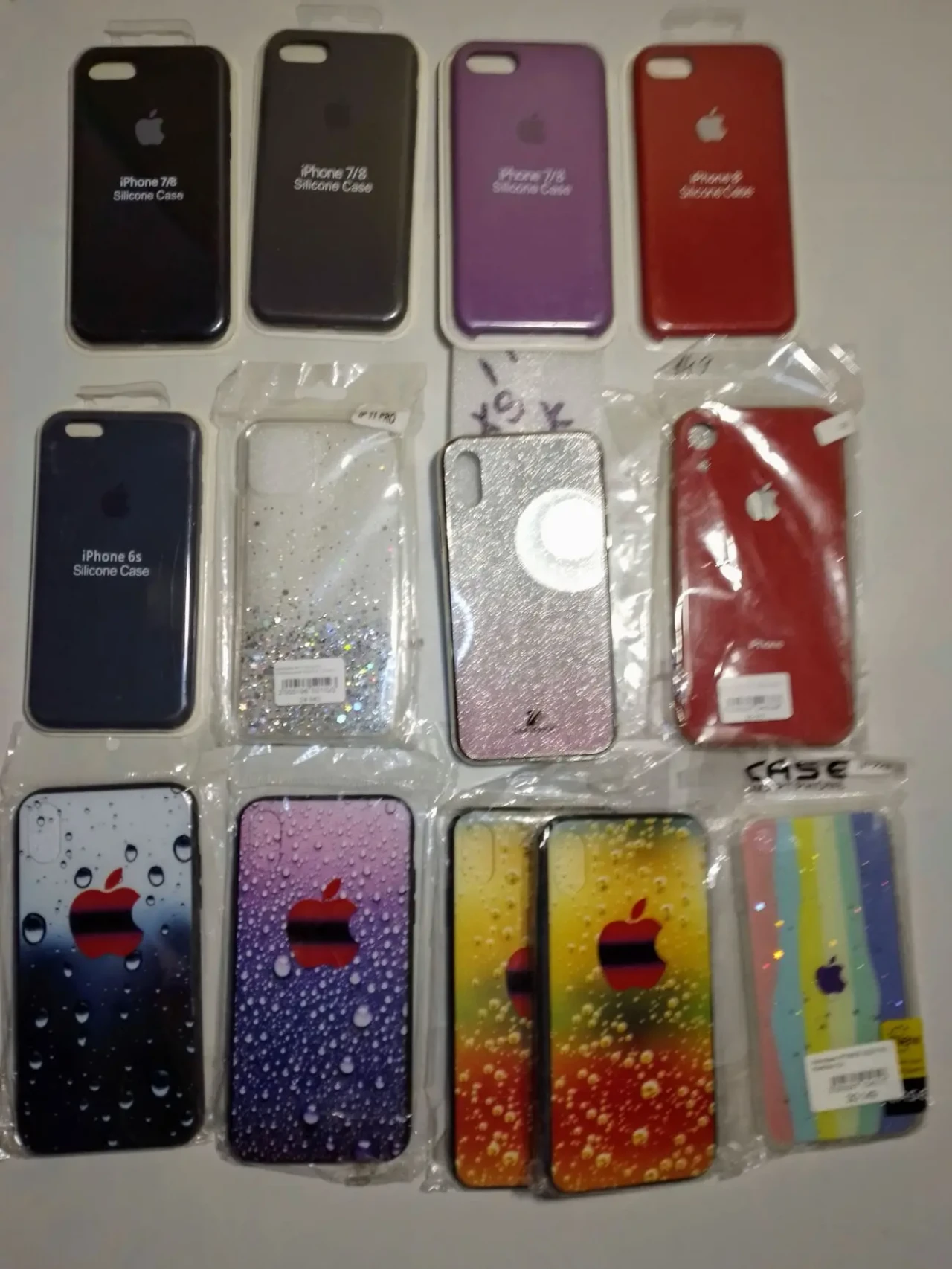 Бампер Iphone 6, 7, 8, Xs силикон чехол серый, черный, розовый красный