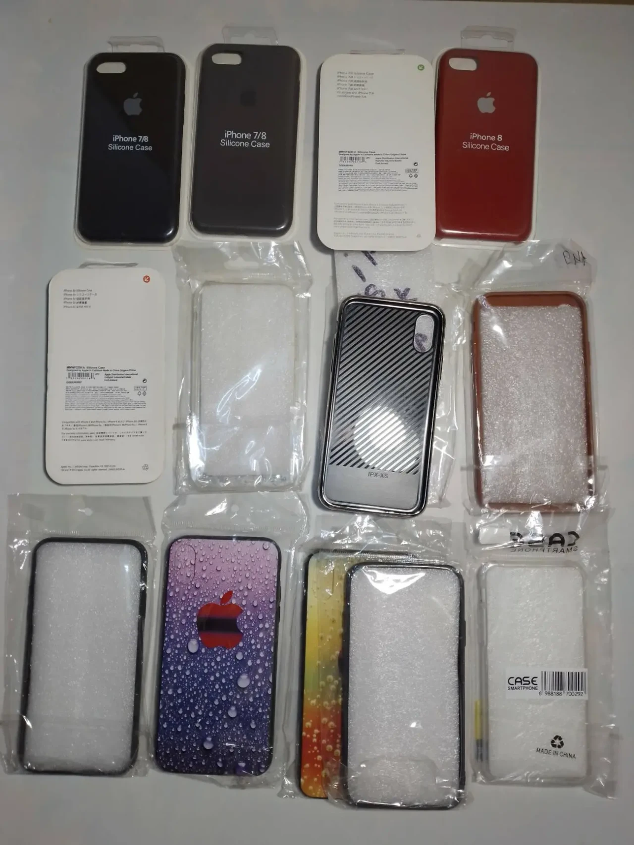 Бампер Iphone 6, 7, 8, Xs силикон чехол серый, черный, розовый красный 2