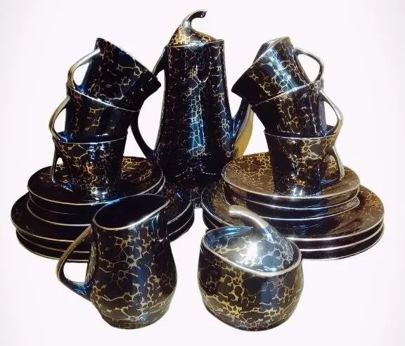 Гарний кофейний сервіз Чорний принц на 6 персон, новий