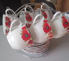 Чайний набір Макі 13 предметів. З підставкою. ПОСУДА. СЕРВИЗ