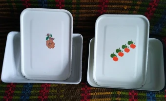 Посуда судок судки лоток формы новые эмалированные качество ссср 2шт