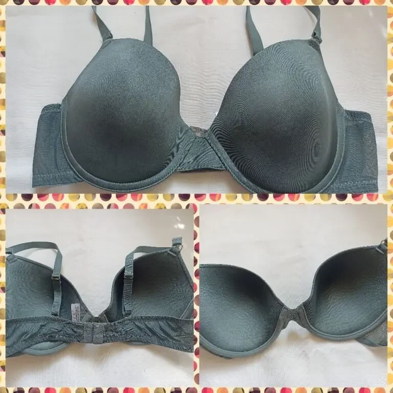 Primark EUR 85C Бюстгальтер поролон косточка сизо серо зеленый 7