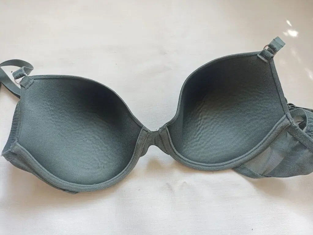 Primark EUR 85C Бюстгальтер поролон косточка сизо серо зеленый 6