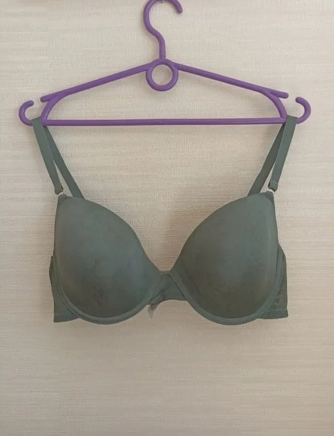 Primark EUR 85C Бюстгальтер поролон косточка сизо серо зеленый 4
