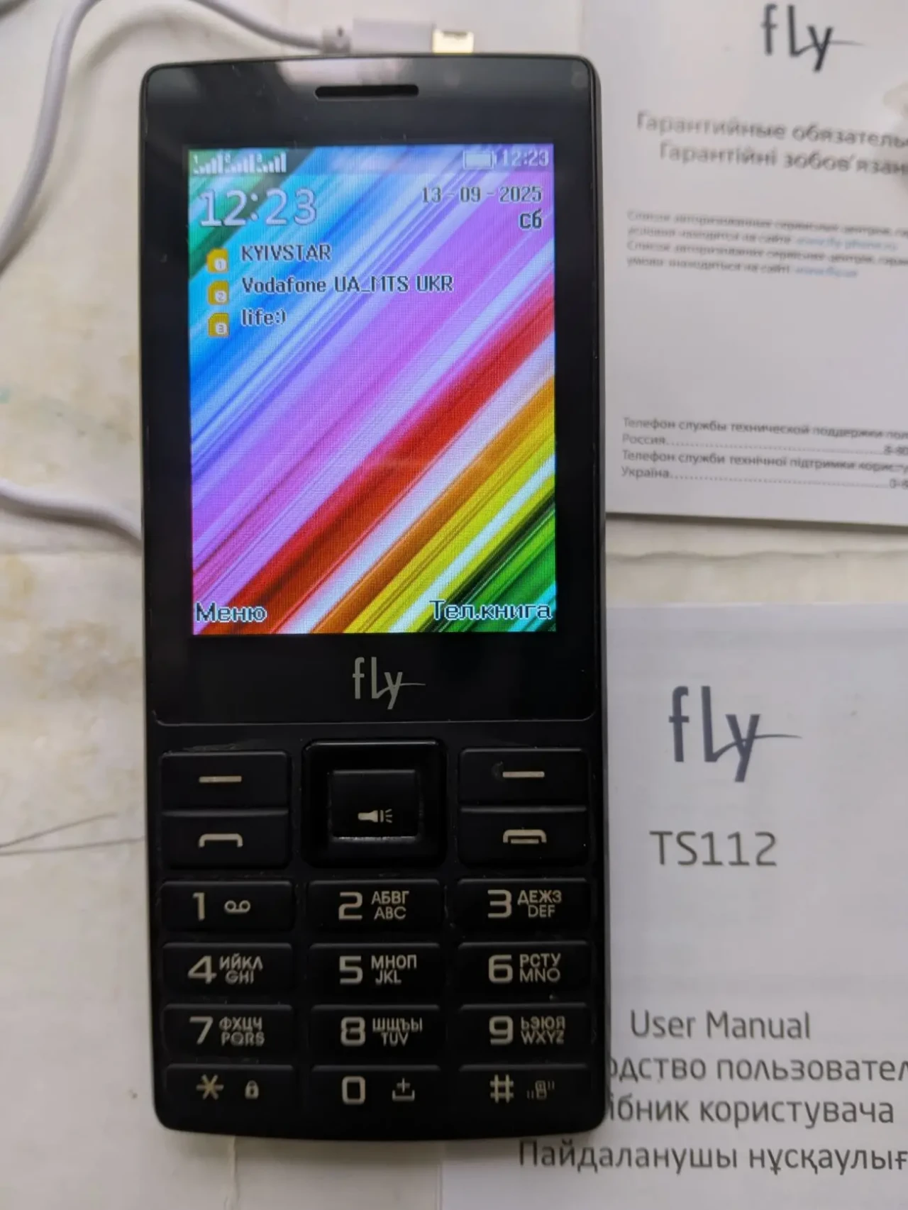 Мобільний телефон Fly TS112 Black, на три СІМ-картки, на кнопки 2