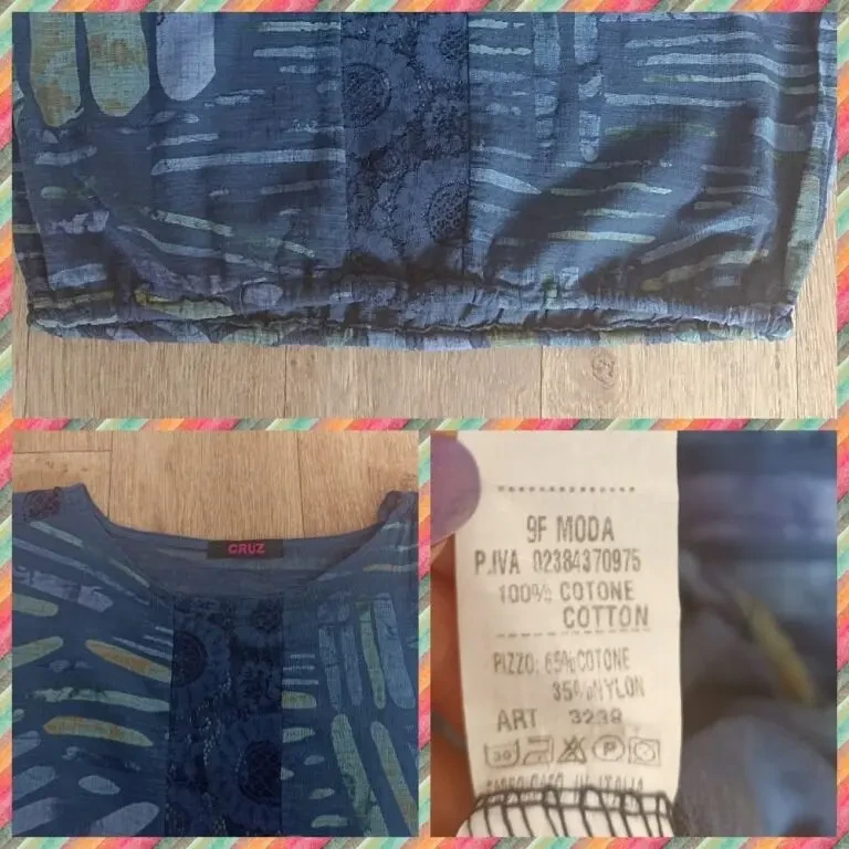 Cruz Итальянская красивая женская блузка синяя в принт 10