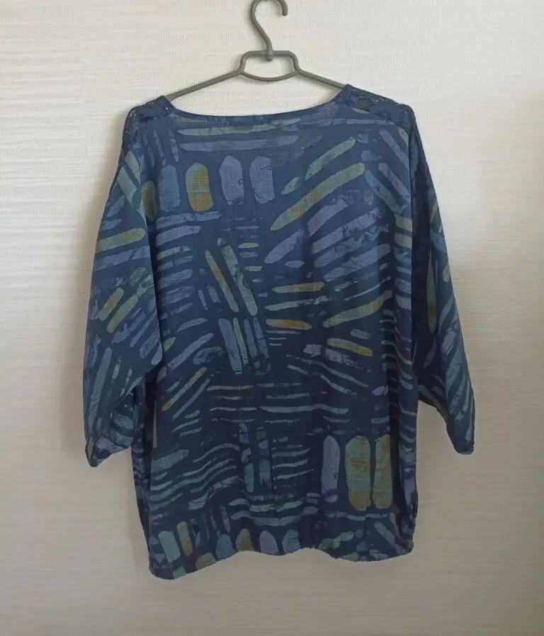 Cruz Итальянская красивая женская блузка синяя в принт 7