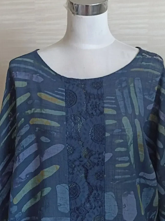 Cruz Итальянская красивая женская блузка синяя в принт 9