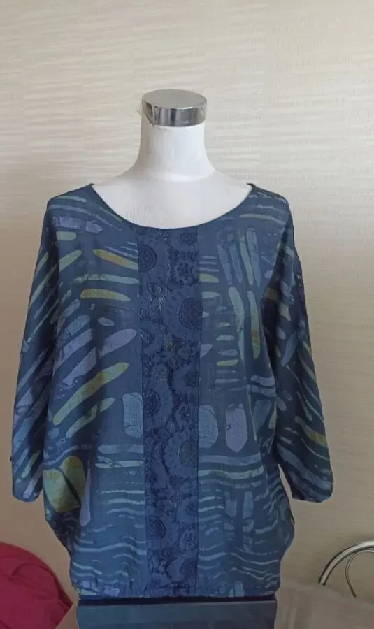 Cruz Итальянская красивая женская блузка синяя в принт 8