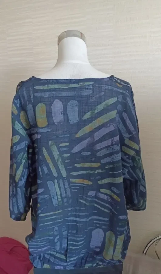 Cruz Итальянская красивая женская блузка синяя в принт 3