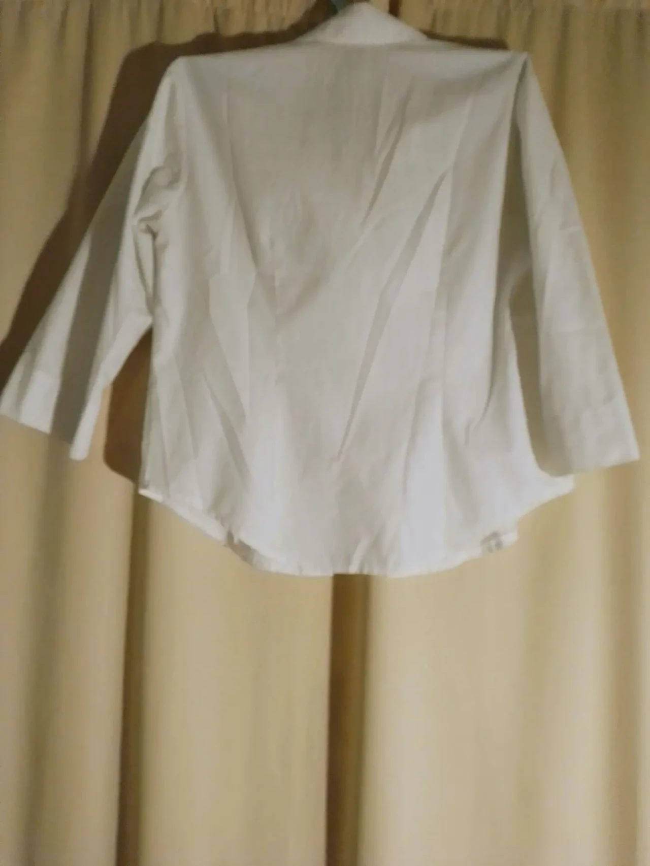 Блузка белая м 10 12 хлопок лето классика костюмная широкая 3 4 рукав 3
