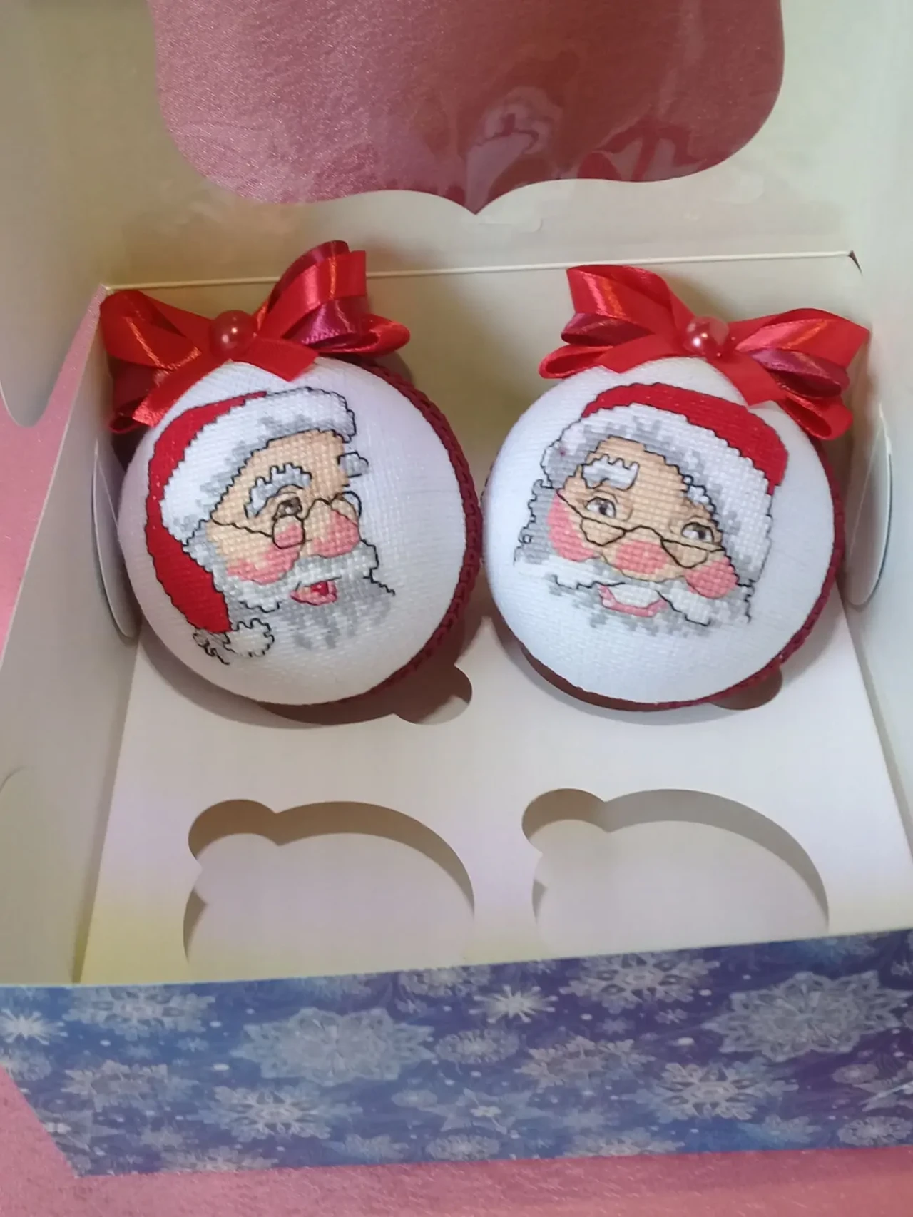 Новорічні іграшки вишиті набір 2