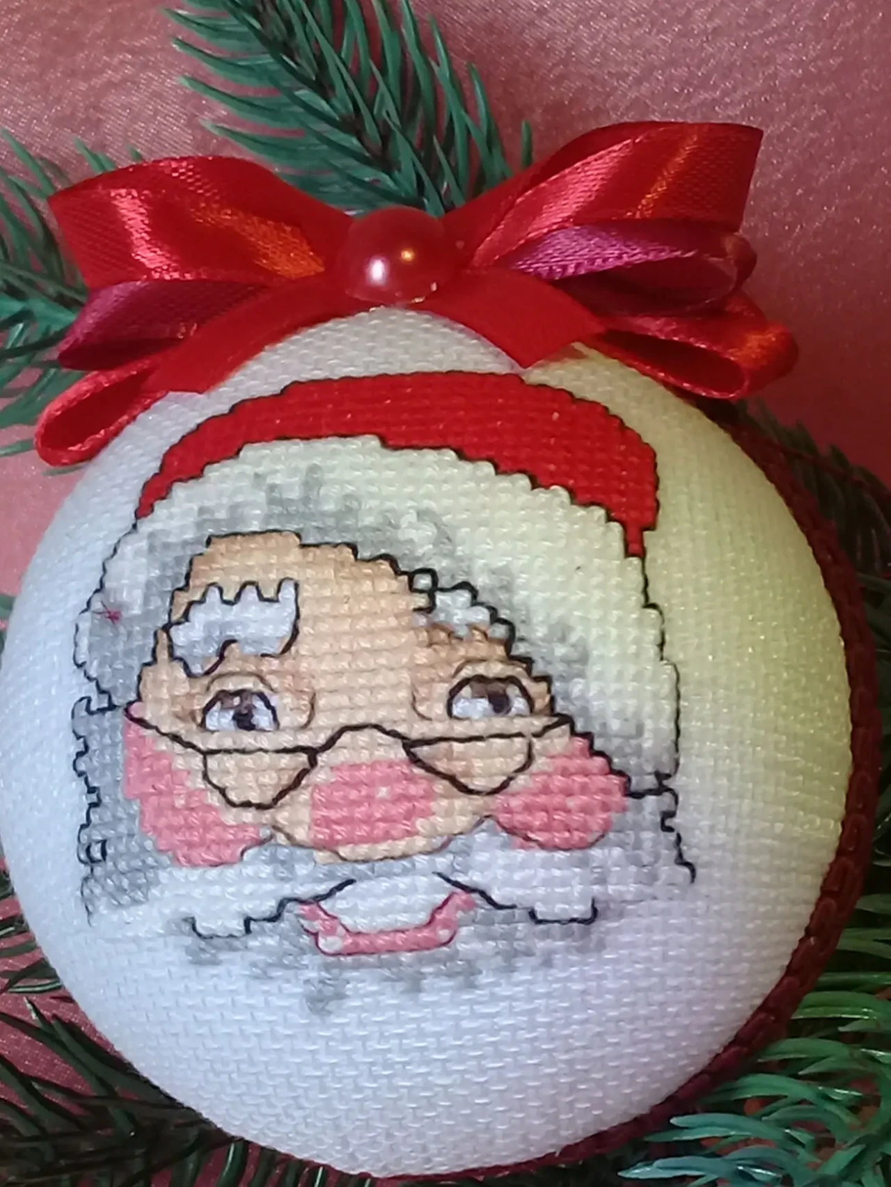 Новорічні іграшки вишиті набір 3