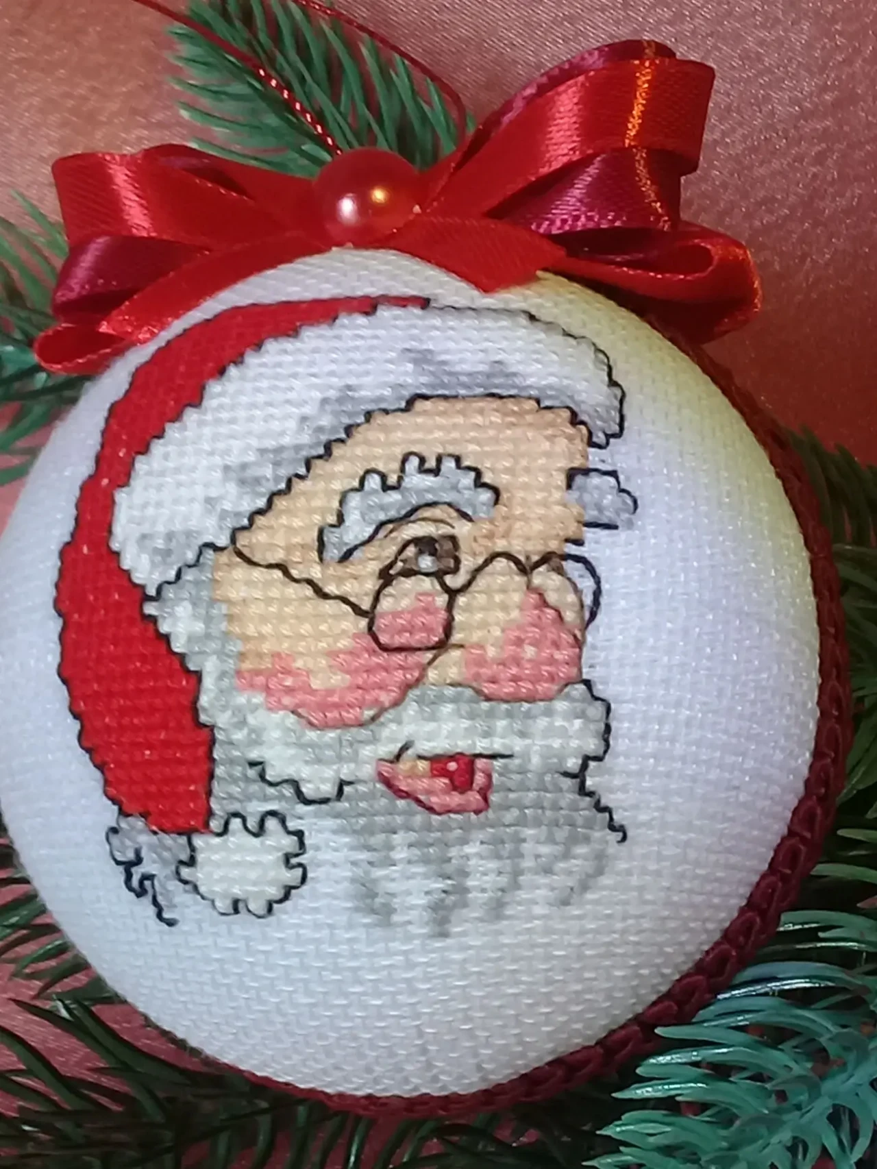 Новорічні іграшки вишиті набір 6