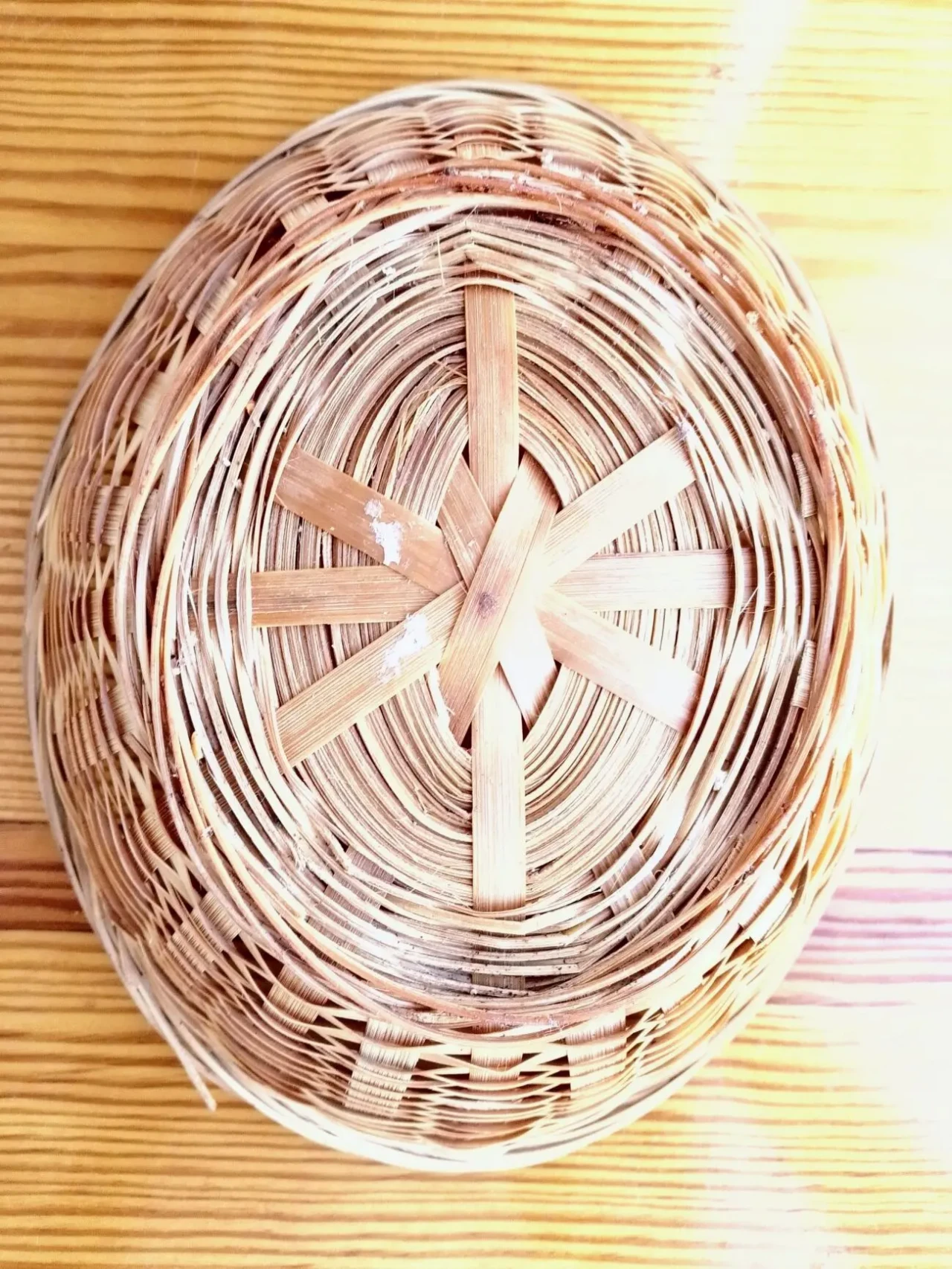 Корзинка плетеная из лозы бежевая декоративная овал а4 размер 2