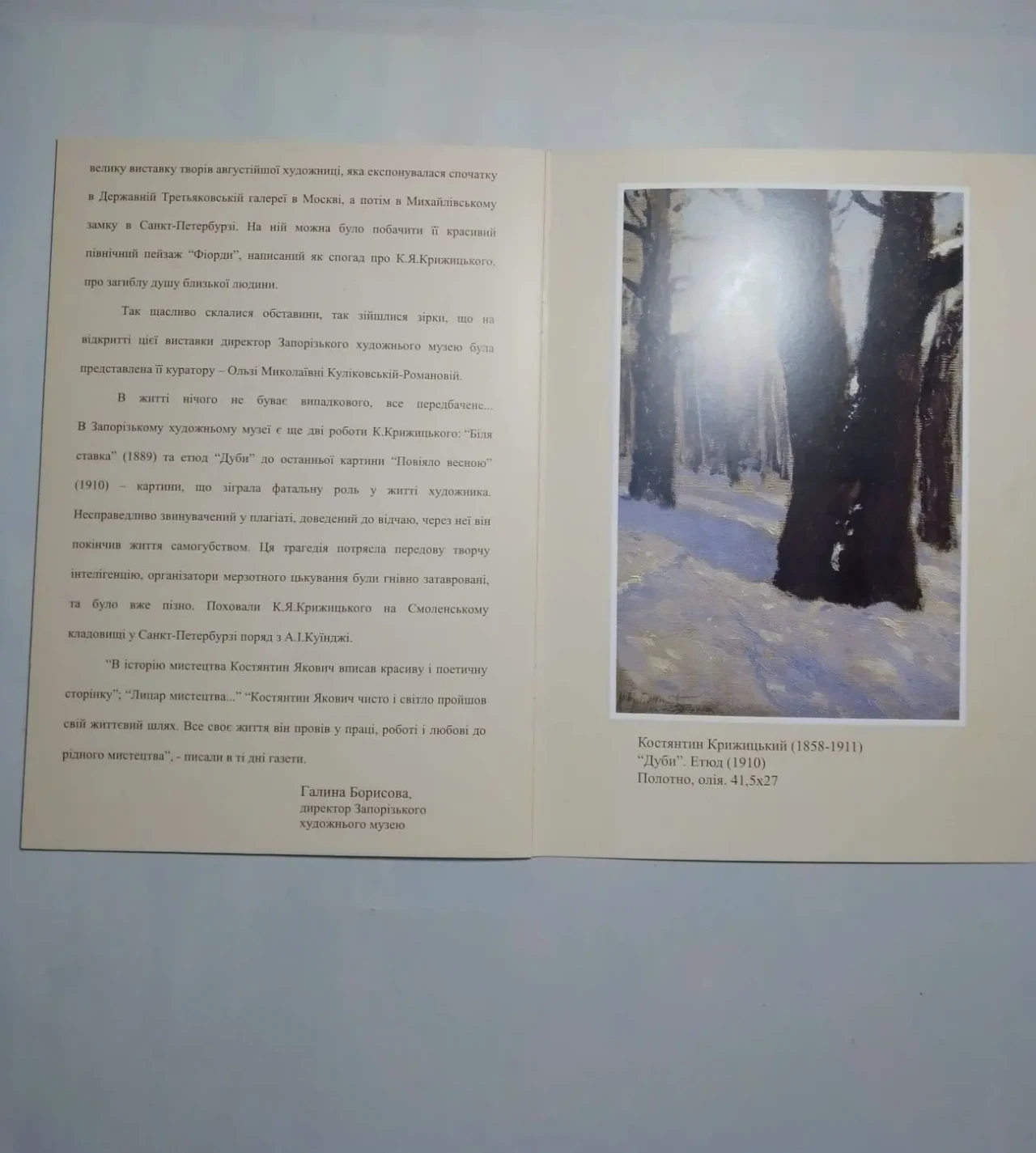 Книга історія однієї картини, крижицький, запорізький художній музей 3