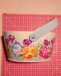 Корзинка пасхальная мальчику упаковка подарка декор 13 см металл