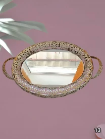 Поднос декоративный зеркальный на ножках. Б/у