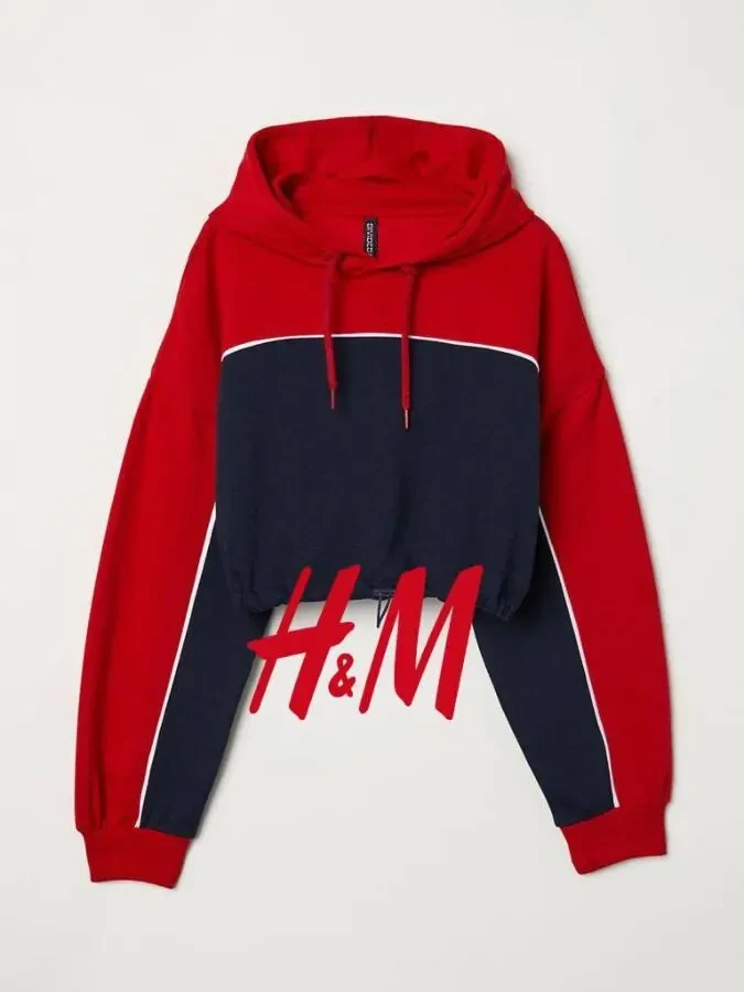 Теплое худи женское укороченное на резинке с капюшоном