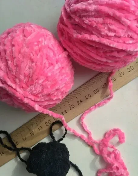 Набор для творчества Пряжа бархатные розово-малиновый цвет мягкие вес 2