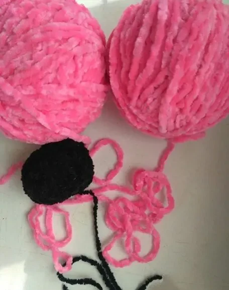 Набор для творчества Пряжа бархатные розово-малиновый цвет мягкие вес