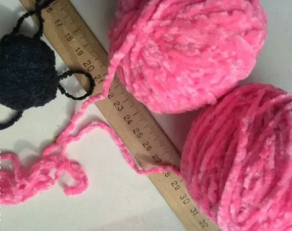 Набор для творчества Пряжа бархатные розово-малиновый цвет мягкие вес 4