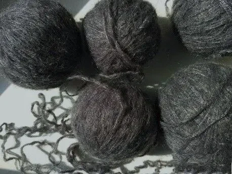 Шапка шарф  пряжа красивый серый цвет, мохер 30%, вес 230 грамм 7