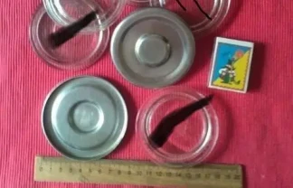 Посуда крышки для банок, чашек стеклянные и нержавейка