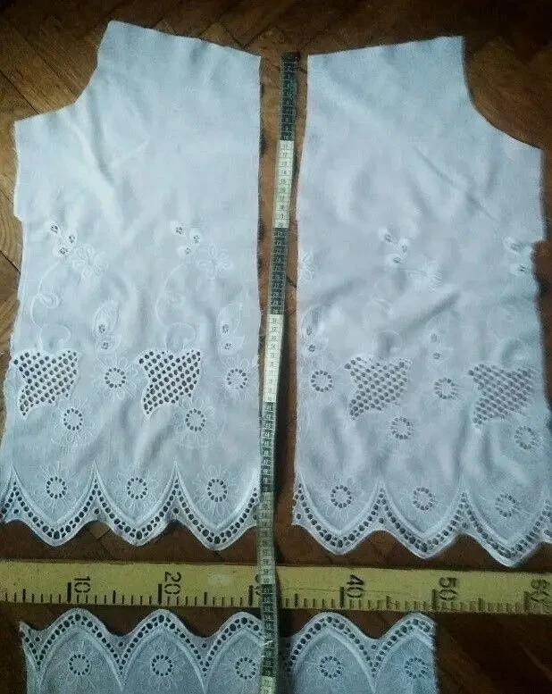 Для малышей ткань хлопок белый с вышивкой ришелье 4 куска 3